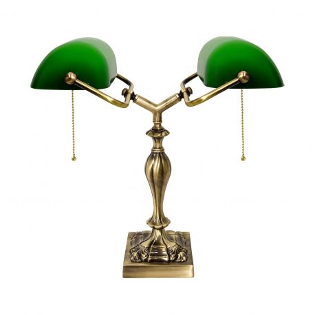 Lampi birou - Lampa de birou din alama design clasic Double Banker's