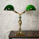 Lampi birou - Lampa de birou din alama design clasic Double Banker's