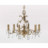 Candelabru 6 brate din alama si cristal Venezia