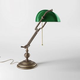 Lampa de birou din alama design clasic Compact Banker