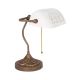 Lampa de birou din alama si ceramica alba Banker