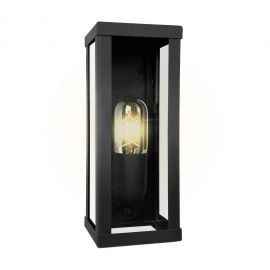 Aplica de perete exterior din otel negru Lantern