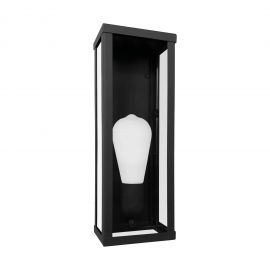 Aplica de perete exterior din otel negru Lantern