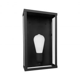 Aplica de perete exterior din otel negru Lantern