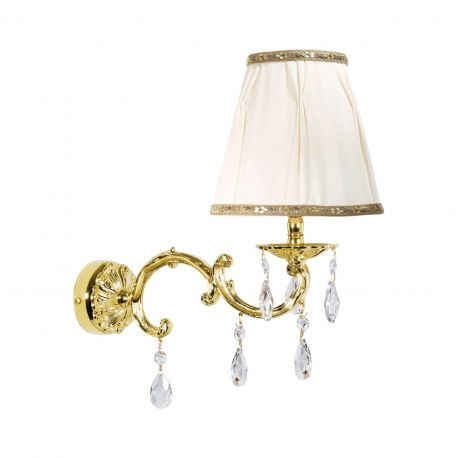 Aplice, corpuri de iluminat pentru pereti - Aplica de perete cu abajur elegant si cristale Classic Wall
