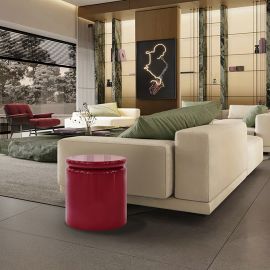 Masute Living - Masuta laterala rotunda din MDF Nola rosu