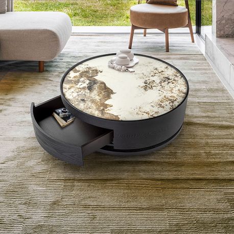 Masute Living - Masuta de cafea rotativa cu sertar Iza negru