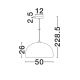 Pendule, Lustre suspendate - Lustra suspendata cu textura granulata Davo 50cm, rosu caramiziu