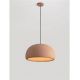 Pendule, Lustre suspendate - Lustra suspendata cu textura granulata Davo 50cm, rosu caramiziu
