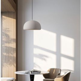 Pendule, Lustre suspendate - Lustra suspendata cu textura granulata Davo 50cm, gri piatra