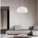Lustra suspendata cu textura granulata Davo 50cm, alb piatra