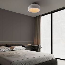 Lustre aplicate - Lustra aplicata tavan cu textura granulata Davo 50cm, gri piatra