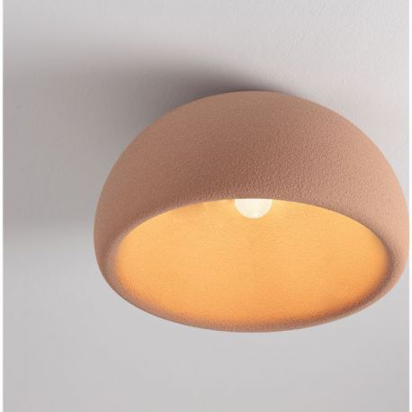 Lustre aplicate - Lustra aplicata tavan cu textura granulata Davo 50cm, rosu caramiziu