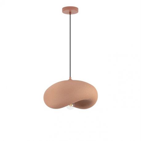 Pendule, Lustre suspendate - Lustra suspendata cu textura granulata Bambel rosu caramiziu