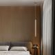 Lustra, Pendul tubular din travertin Muse metal auriu