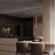Pendule, Lustre suspendate - Lustra, Pendul tubular din travertin Muse metal negru