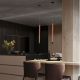 Pendule, Lustre suspendate - Lustra, Pendul tubular din travertin Muse metal negru