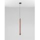 Pendule, Lustre suspendate - Lustra, Pendul tubular din travertin Muse metal negru