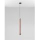 Pendule, Lustre suspendate - Lustra, Pendul tubular din travertin Muse metal negru