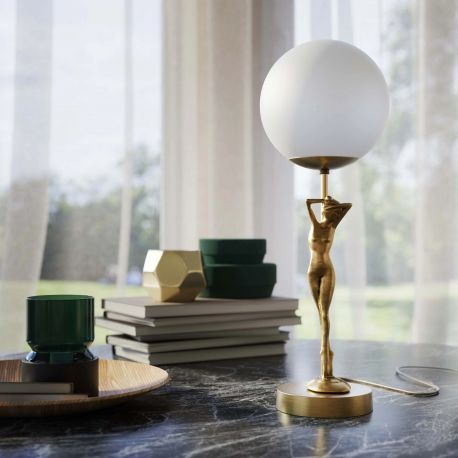 Veioze - Lampa de masa figura feminina din alama Donne