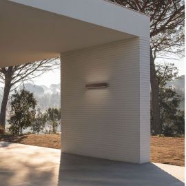 Aplice - Aplica exterior corten liniara 38cm IP65 LED CCT PRISMATIC