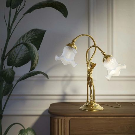 Veioze - Lampa de masa figura feminina din alama Donne