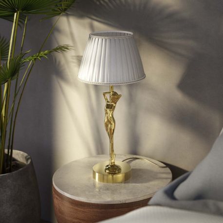 Veioze - Lampa de masa figura feminina din alama Donne