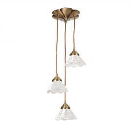 Lustra din alama cu 3 pendule ceramice Zefira
