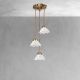 Pendule, Lustre suspendate - Lustra din alama cu 3 pendule ceramice Zefira