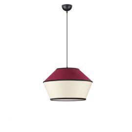 Lustra cu abajur stratifiat catifea Burgundy cu hartie naturala VELISS