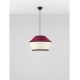 Pendule, Lustre suspendate - Lustra cu abajur stratifiat catifea Burgundy cu hartie naturala VELISS