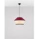 Pendule, Lustre suspendate - Lustra cu abajur stratifiat catifea Burgundy cu hartie naturala VELISS