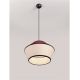 Pendule, Lustre suspendate - Lustra cu abajur stratifiat catifea Burgundy cu hartie naturala VELISS