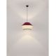 Pendule, Lustre suspendate - Lustra cu abajur stratifiat catifea Burgundy cu hartie naturala VELISS