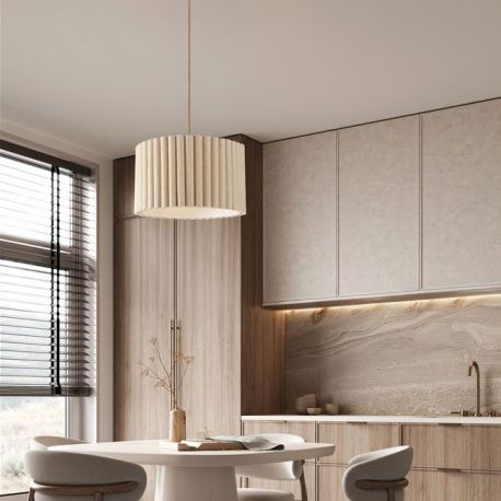 Pendule, Lustre suspendate - Lustra suspendata cu abajur din in galben Nos
