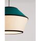 Pendule, Lustre suspendate - Lustra cu abajur stratifiat catifea Teal cu hartie naturala VELISS