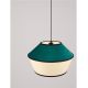 Pendule, Lustre suspendate - Lustra cu abajur stratifiat catifea Teal cu hartie naturala VELISS