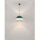Pendule, Lustre suspendate - Lustra cu abajur stratifiat catifea Teal cu hartie naturala VELISS