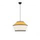 Pendule, Lustre suspendate - Lustra cu abajur stratifiat catifea Mustard cu hartie naturala VELISS