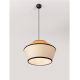 Pendule, Lustre suspendate - Lustra cu abajur stratifiat catifea Mustard cu hartie naturala VELISS