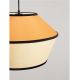 Pendule, Lustre suspendate - Lustra cu abajur stratifiat catifea Mustard cu hartie naturala VELISS