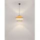 Pendule, Lustre suspendate - Lustra cu abajur stratifiat catifea Mustard cu hartie naturala VELISS