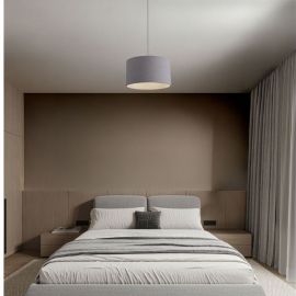 Pendule, Lustre suspendate - Lustra suspendata cu abajur gri SYRIN