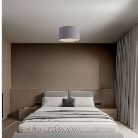 Pendule, Lustre suspendate - Lustra suspendata cu abajur gri SYRIN