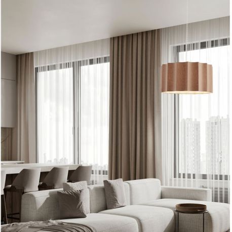 Pendule, Lustre suspendate - Lustra suspendata cu abajur cafeniu Alve