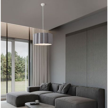 Pendule, Lustre suspendate - Lustra suspendata cu abajur gri Alve