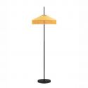 Lampadar cu abajur din catifea si franjuri galben mustar VELVY