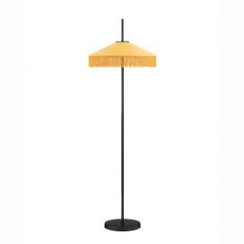 Lampadare - Lampadar cu abajur din catifea si franjuri galben mustar VELVY