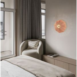 Aplice, corpuri de iluminat pentru pereti - Aplica de perete cu design texturat ELVIO caramiziu 45cm