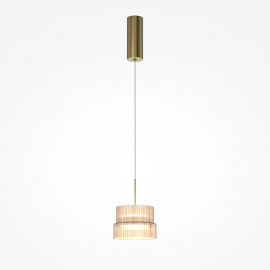 Pendule, Lustre suspendate - Lustra, Pendul LED cu sticla canelata Scala bronz